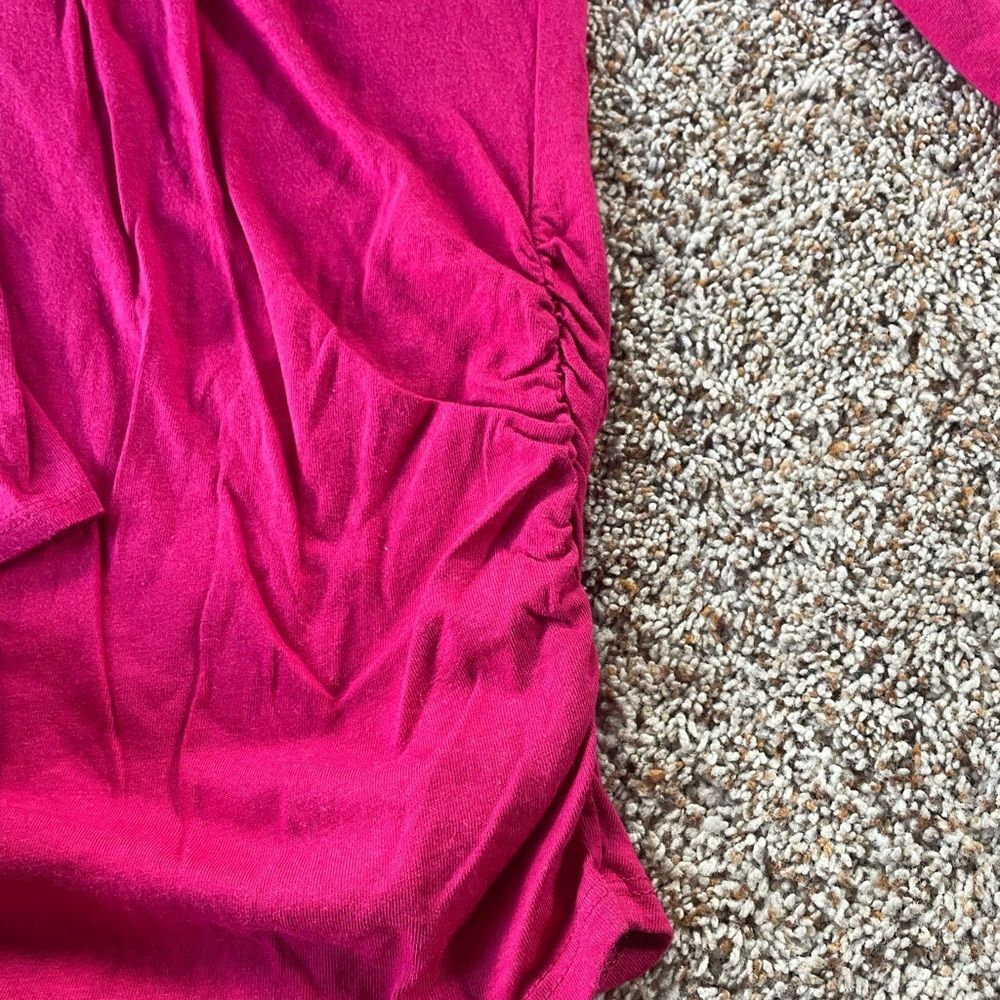 Motherhood Fuchsia Long Sleeve Maternity Top s p ch - Picture 4 of 9